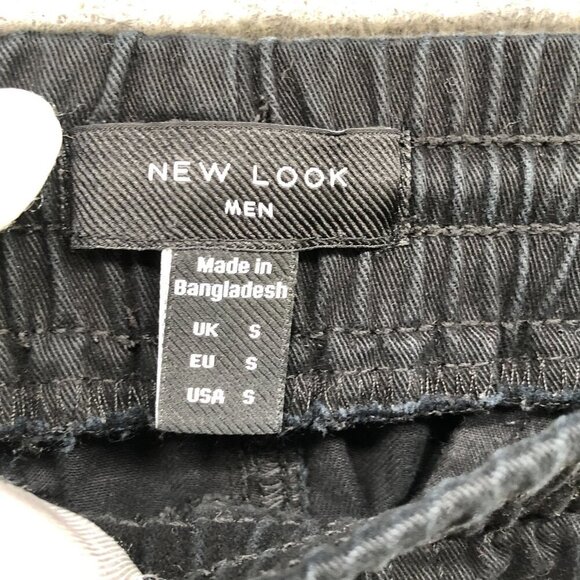 New Look Cargo Jogger Pants Mens Small S Black Pull On Canvas Gorpcore Utility - Picture 6 of 7